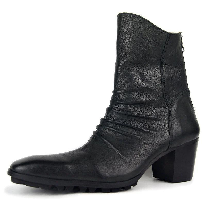 Mens High Top Zip Boots