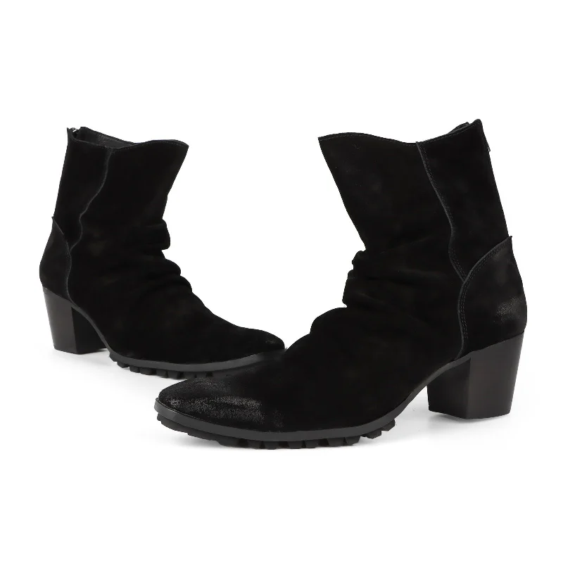 Suede Boots Slouchy Style