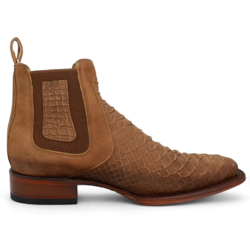 Men´s Quincy Square Toe Ankle Boots Python Print Q82B5759