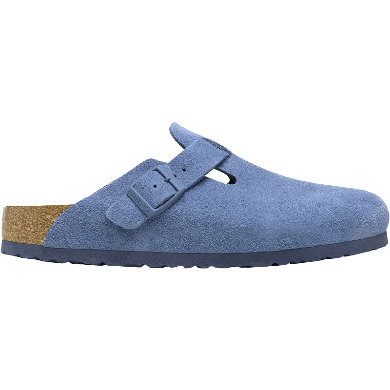 Unisex Birkenstock Boston Soft Footbed Elemental Blue Suede