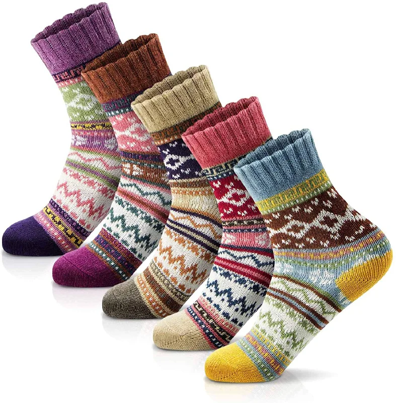 Women Socks Winter Women Socks Warm Thick Soft Wool Socks Christmas Gift Socks for Women Cozy Crew Socks