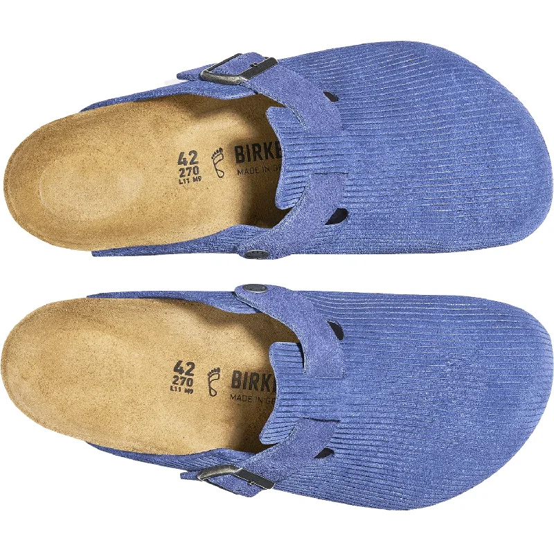 Unisex Birkenstock Boston Indigo Corduroy Embossed Suede