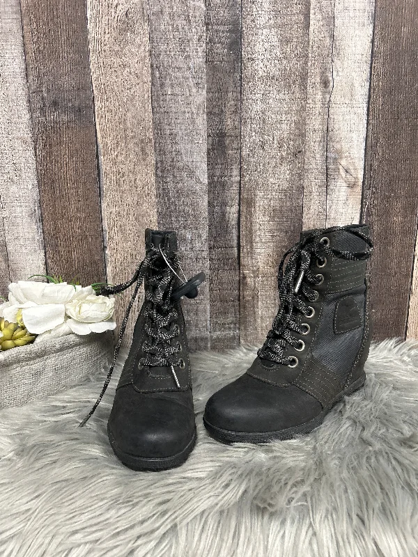 Black Boots Knee Heels Sorel, Size 6