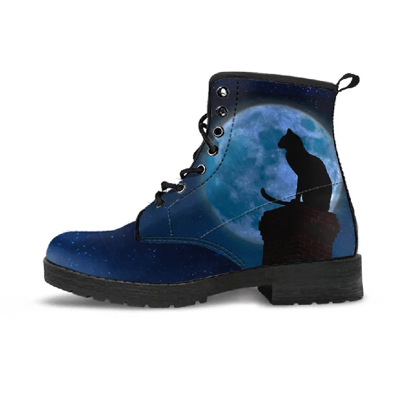 Black Cat & Moon Boots (Women's)