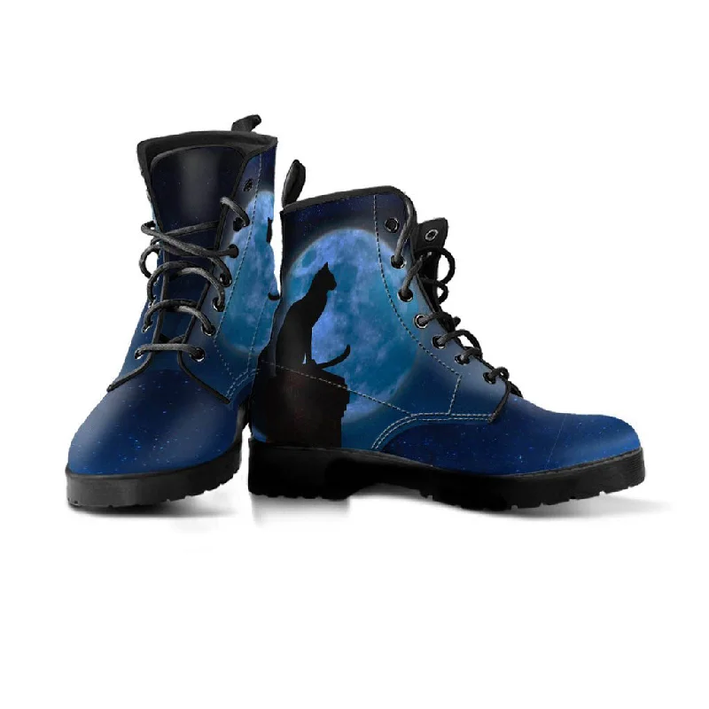 Black Cat & Moon Boots (Women's)