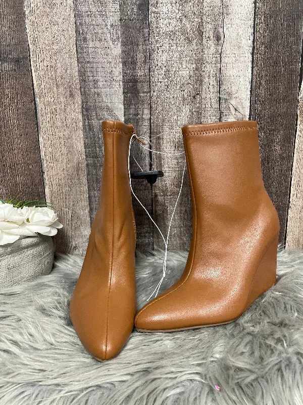 Brown Boots Mid-calf Heels A New Day, Size 8