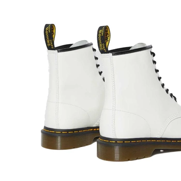 Dr Martens - 1460 Black White Smooth Leather Boot Mens & Womens