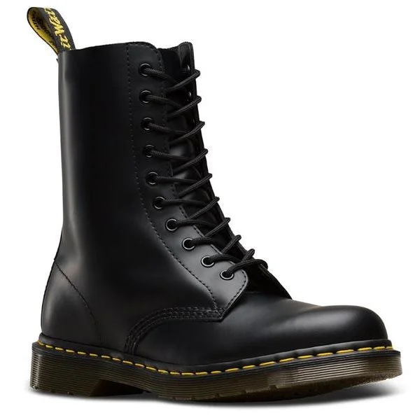 Dr Martens Unisex - 1490 Black 10 Up Smooth Leather Boot Mens & Womens