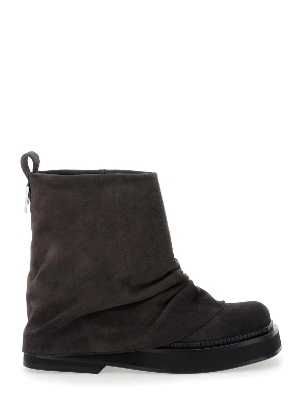 'Mini Robin' Brown Combat Boots In Suede Woman