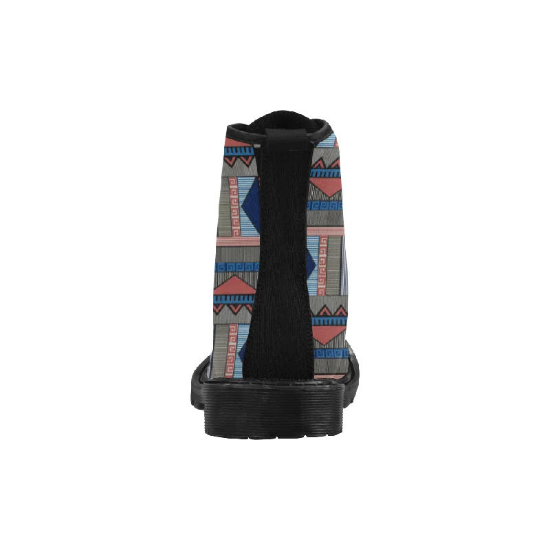 Women's Tribal Geometrical Print Canvas Boots