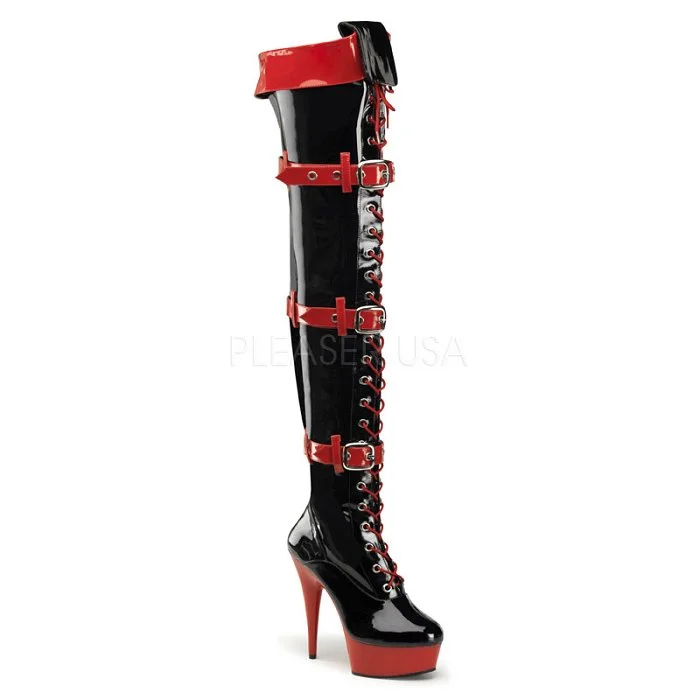 6"" Lace-Up Buckle Platform Thigh Boot (Medic-3028)