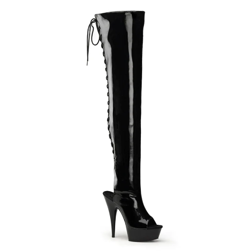 6"" Open Toe Thigh Boot  (DELIGHT-3017)