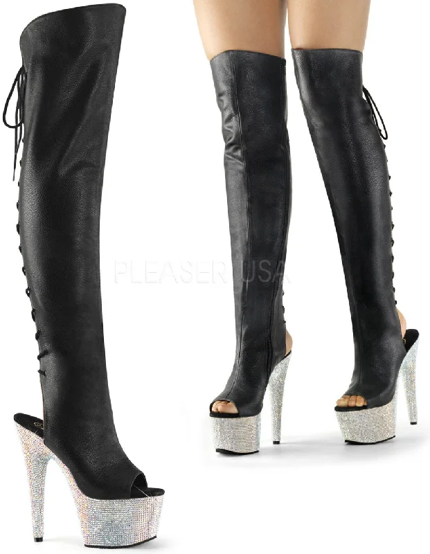 7"" Open Toe Thigh Boot  (BEJEWELED-3019DM-7)