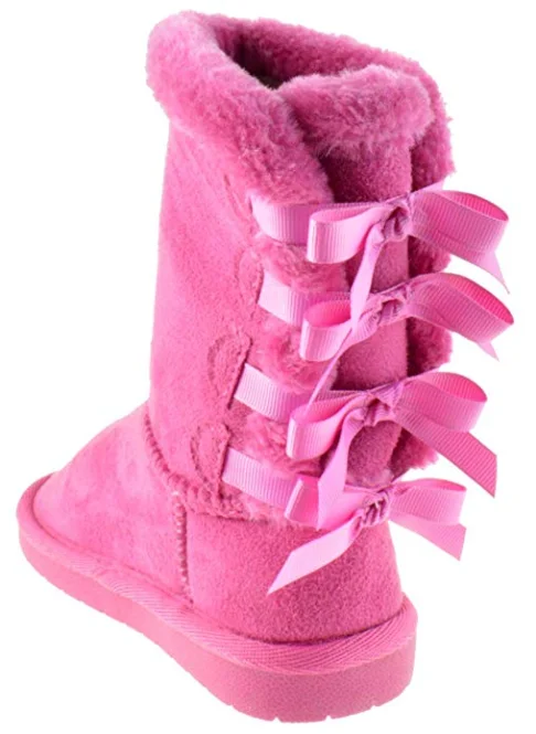 Ann 34K Girls Shearling Bowtie Fur Boots