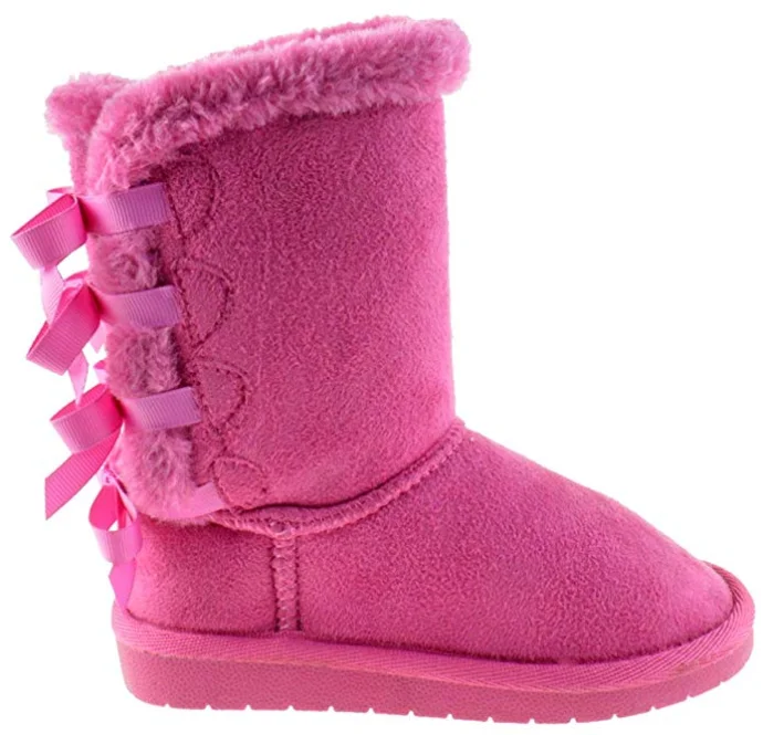 Ann 34K Girls Shearling Bowtie Fur Boots