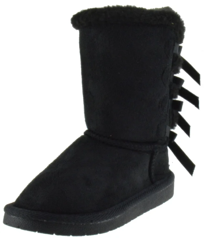 Ann 34K Girls Shearling Bowtie Fur Boots