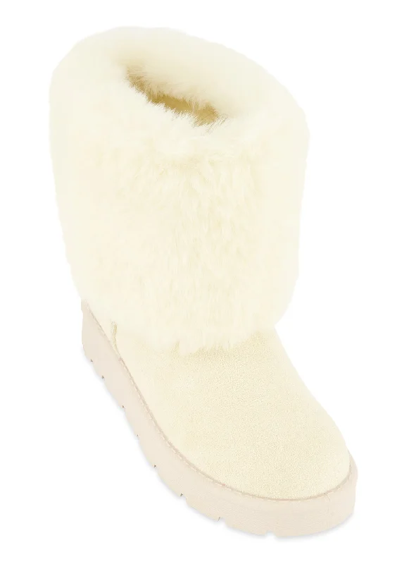 Faux Fur Trim Boots