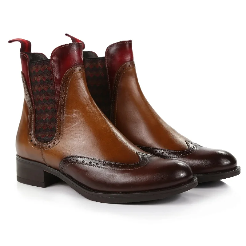 Chelsea Mahogany Leather Boots