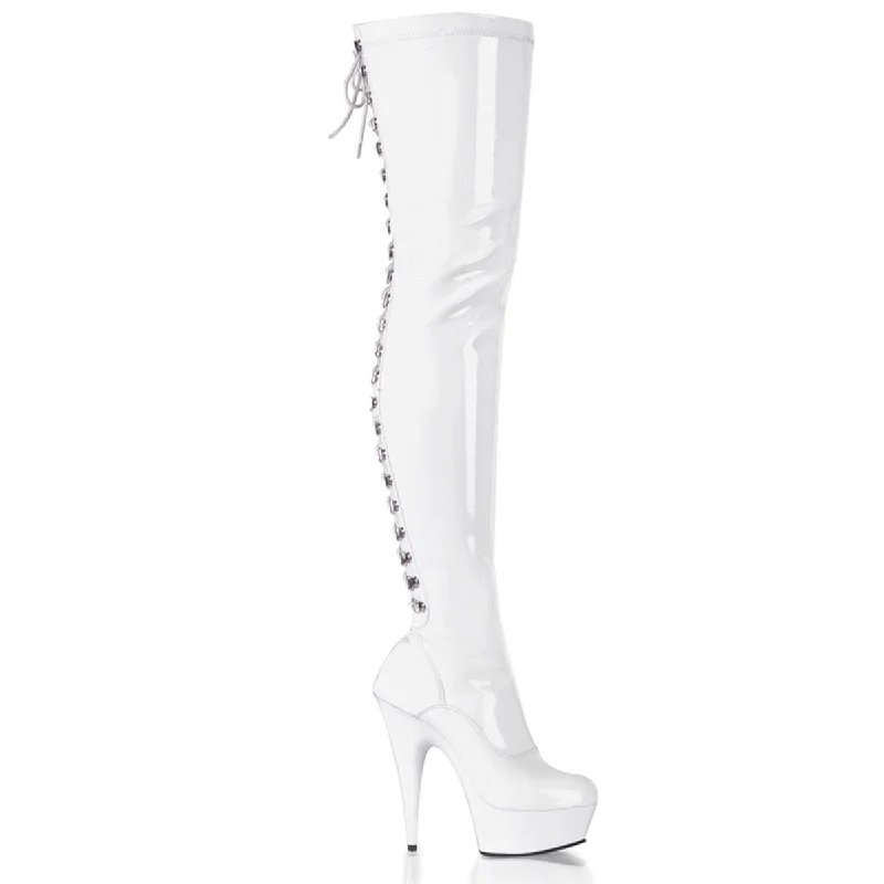 DELIGHT-3063 White Stretch Patent/White