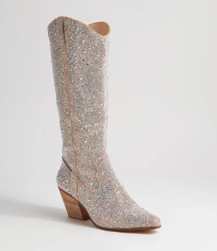 Django & Juliette WESTYN Tall Boot in Silver Jewel