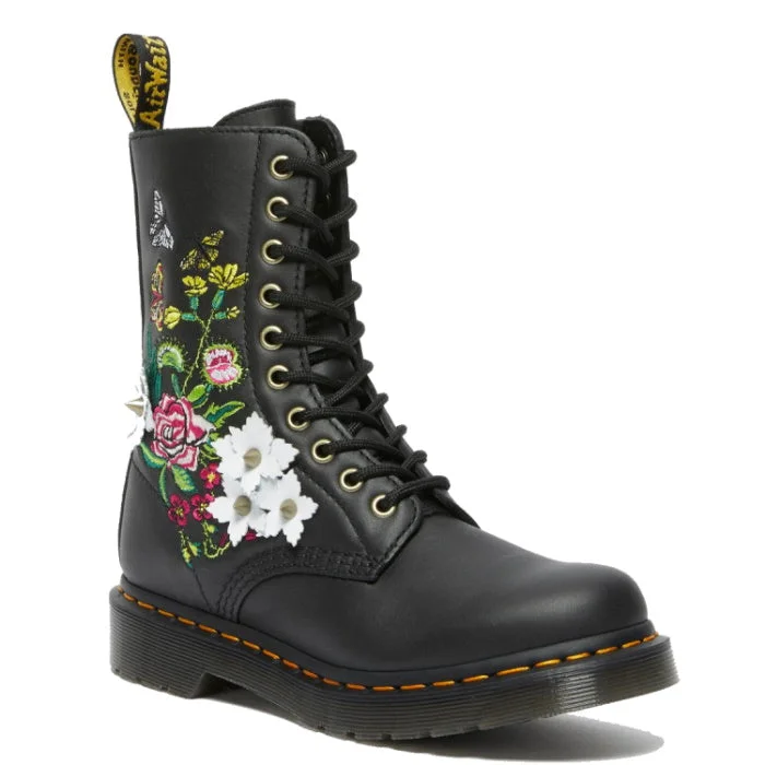 Dr Martens 1490 10 eye Bloom Nappa Leather Black LAST ONE UK3, WOMENS 5