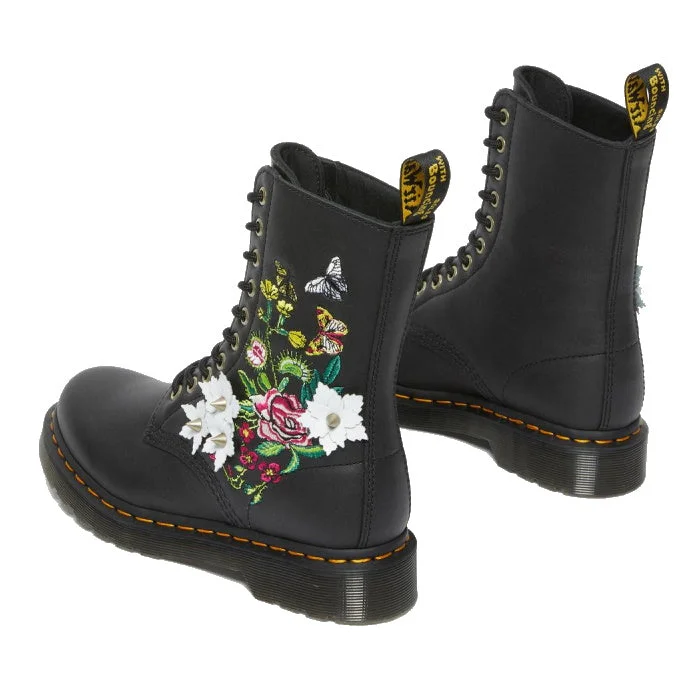 Dr Martens 1490 10 eye Bloom Nappa Leather Black LAST ONE UK3, WOMENS 5