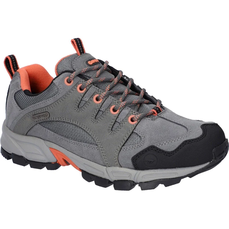 Hi-Tec Women's Auckland Lite Leather Walking Shoes in Steel/Coral/Cool Grey 4 to 8