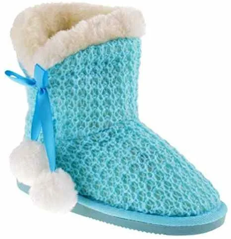 KB5145 Girl's Pull Up Knitted Shearling Boot