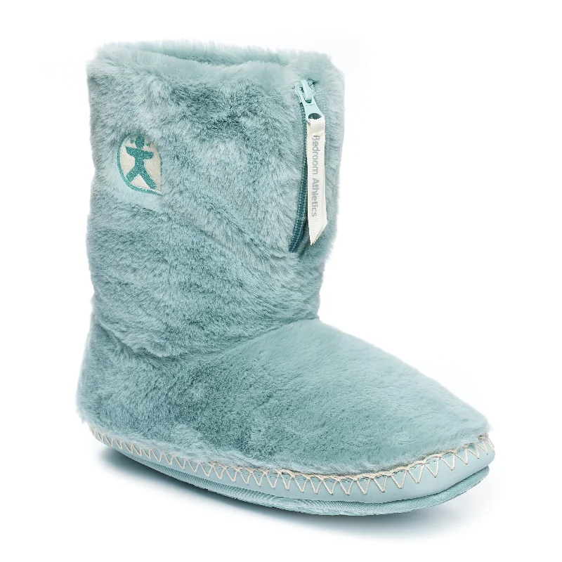 Marilyn - Classic Faux Fur Slipper Boot - Seafoam