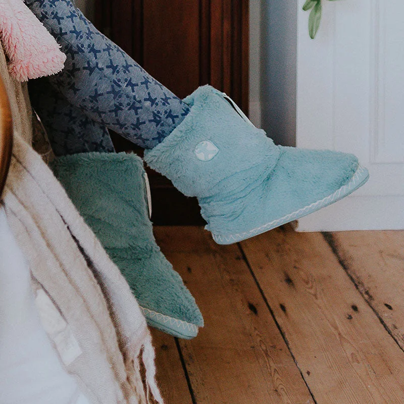 Marilyn - Classic Faux Fur Slipper Boot - Seafoam