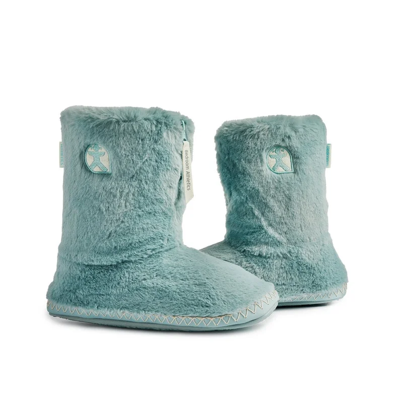 Marilyn - Classic Faux Fur Slipper Boot - Seafoam