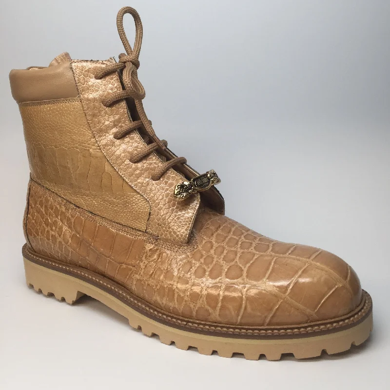 Mauri ""Commando"" Alligator/Ostrich Leg Combat Boot 4637