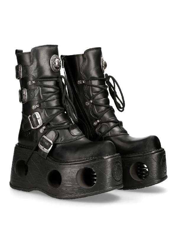 NEW ROCK Cyberpunk Buckled Platform Boots Unisex