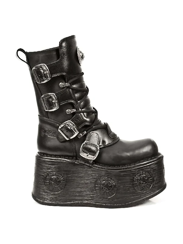 NEW ROCK Gothic High Platform Boots with Metal Accents