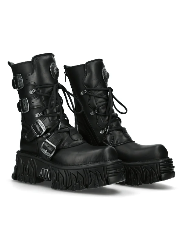 NEW ROCK Gothic Platform Boots with Multiple Buckles