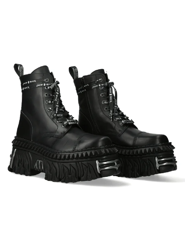 NEW ROCK Unisex Black Platform Boots in Gothic Style