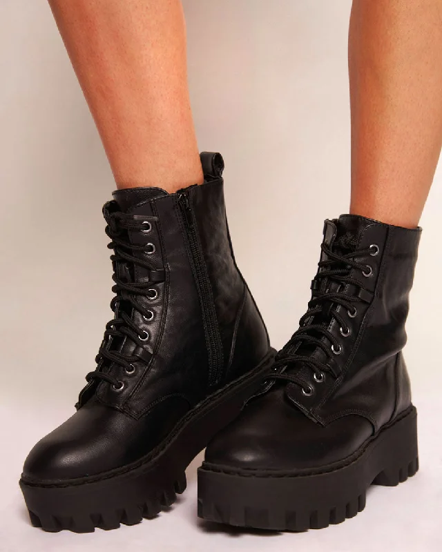 Road to Revenge Lace-Up Platform Boots