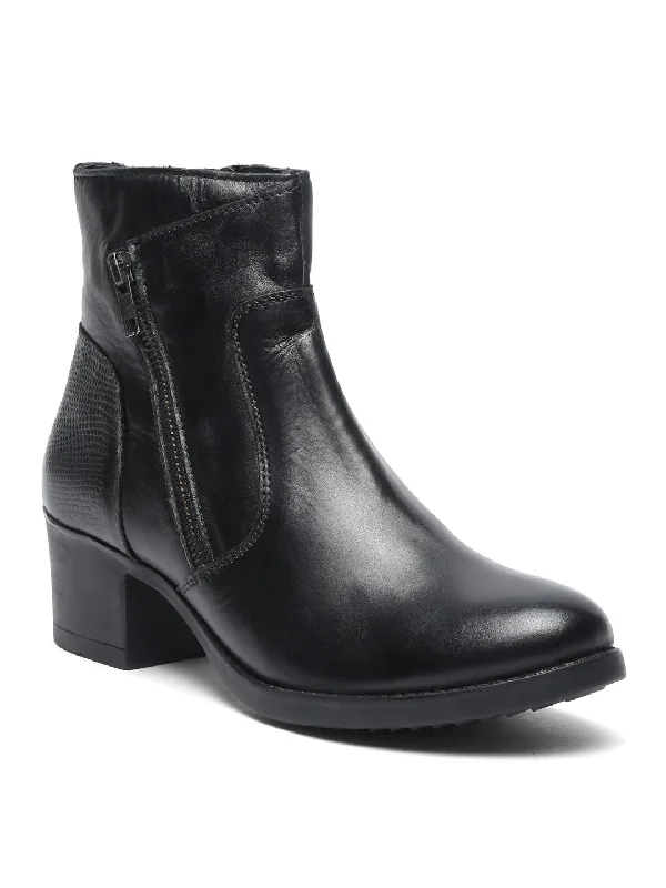 Teakwood Genuine Leather Black Women's Boots